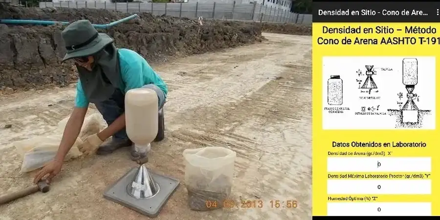 Densidad de Campo con Cono de Arena en La Serena: Control de Compactación Certificado